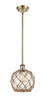 Farmhouse Rope - 1 Light - 8 inch - Antique Brass - Mini Pendant (516-1S-AB-G122-8RB)