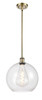Athens - 1 Light - 12 inch - Antique Brass - Mini Pendant (516-1S-AB-G122-12-LED)