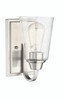 Grace 1 Light Wall Sconce in Brushed Polished Nickel (Clear Seeded Glass) (41901-BNK-CS)