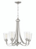 Grace 5 Light Chandelier in Brushed Polished Nickel (Clear Seeded Glass) (41925-BNK-CS)