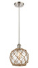 Farmhouse Rope - 1 Light - 8 inch - Brushed Satin Nickel - Cord hung - Mini Pendant (516-1P-SN-G122-8RB-LED)