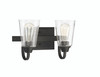 Grace 2 Light Vanity in Espresso (Clear Seeded Glass) (41902-ESP-CS)