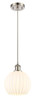 White Venetian - 1 Light - 8 inch - Brushed Satin Nickel - Cord Hung - Mini Pendant (516-1P-SN-G1217-8WV)