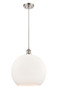 Athens - 1 Light - 14 inch - Brushed Satin Nickel - Cord hung - Pendant (516-1P-SN-G121-14-LED)