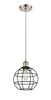 Lake Placid - 1 Light - 8 inch - Satin Nickel - Mini Pendant (516-1P-SN-CE-8-BK)