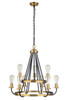 Randolph 9 Light Chandelier in Flat Black/Satin Brass (50329-FBSB)