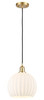 White Venetian - 1 Light - 10 inch - Satin Gold - Cord Hung - Mini Pendant (516-1P-SG-G1217-10WV)