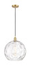 Athens Water Glass - 1 Light - 13 inch - Satin Gold - Cord hung - Pendant (516-1P-SG-G1215-14)