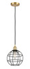 Lake Placid - 1 Light - 8 inch - Satin Gold - Mini Pendant (516-1P-SG-CE-8-BK)
