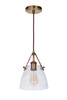 Hagen 1 Light Pendant in Vintage Brass (51391-VB)