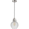 State House 1 Light Clear Globe Mini Pendant in Polished Nickel (P830PLN1-C)