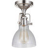 State House 1 Light Clear Dome Semi Flush in Polished Nickel (X8317-PLN-C)