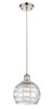 Athens Deco Swirl - 1 Light - 8 inch - Polished Nickel - Cord hung - Mini Pendant (516-1P-PN-G1213-8-LED)