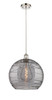 Athens Deco Swirl - 1 Light - 14 inch - Polished Nickel - Cord hung - Pendant (516-1P-PN-G1213-14SM)