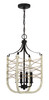 Cavendish 4 Light Foyer In Cottage White/Espresso (52334-CWESP)