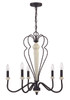 Anna 5 Light Chandelier in Cottage White/Espresso (52525-CWESP)