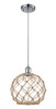 Farmhouse Rope - 1 Light - 10 inch - Polished Chrome - Cord hung - Mini Pendant (516-1P-PC-G122-10RB-LED)