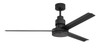 Mondo 54" 3-Blade Indoor/Outdoor (Damp) Ceiling Fan in Flat Black w/ Flat Black Blades; Light Kit Optional (Not Included) (MND54FB3)
