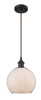 Farmhouse Chicken Wire - 1 Light - 8 inch - Oil Rubbed Bronze - Cord hung - Mini Pendant (516-1P-OB-G121-8CSN-LED)