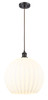 White Venetian - 1 Light - 14 inch - Oil Rubbed Bronze - Cord Hung - Pendant (516-1P-OB-G1217-14WV)