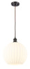 White Venetian - 1 Light - 12 inch - Oil Rubbed Bronze - Cord Hung - Mini Pendant (516-1P-OB-G1217-12WV)