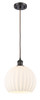 White Venetian - 1 Light - 10 inch - Oil Rubbed Bronze - Cord Hung - Mini Pendant (516-1P-OB-G1217-10WV)