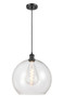 Athens - 1 Light - 14 inch - Matte Black - Cord hung - Pendant (516-1P-BK-G122-14)