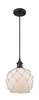 Farmhouse Rope - 1 Light - 8 inch - Matte Black - Cord hung - Mini Pendant (516-1P-BK-G121-8RW-LED)
