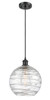 Athens Deco Swirl - 1 Light - 10 inch - Matte Black - Cord hung - Mini Pendant (516-1P-BK-G1213-10-LED)