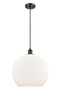 Athens - 1 Light - 14 inch - Matte Black - Cord hung - Pendant (516-1P-BK-G121-14)