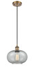 Gorham - 1 Light - 10 inch - Brushed Brass - Cord hung - Mini Pendant (516-1P-BB-G247-LED)