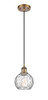 Athens Water Glass - 1 Light - 6 inch - Brushed Brass - Cord hung - Mini Pendant (516-1P-BB-G1215-6)