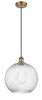 Athens Twisted Swirl - 1 Light - 12 inch - Brushed Brass - Cord hung - Mini Pendant (516-1P-BB-G1214-12)