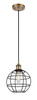 Lake Placid - 1 Light - 8 inch - Brushed Brass - Mini Pendant (516-1P-BB-CE-8-BK)