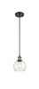 Athens - 1 Light - 6 inch - Black Antique Brass - Cord hung - Mini Pendant (516-1P-BAB-G124-6-LED)