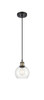Athens - 1 Light - 6 inch - Black Antique Brass - Cord hung - Mini Pendant (516-1P-BAB-G122-6-LED)