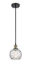 Athens Water Glass - 1 Light - 6 inch - Black Antique Brass - Cord hung - Mini Pendant (516-1P-BAB-G1215-6)