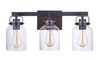 Foxwood 2 Light Vanity in Flat Black/Dark Teak (53602-FBDT)