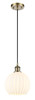 White Venetian - 1 Light - 8 inch - Antique Brass - Cord Hung - Mini Pendant (516-1P-AB-G1217-8WV)