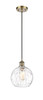 Athens Water Glass - 1 Light - 8 inch - Antique Brass - Cord hung - Mini Pendant (516-1P-AB-G1215-8-LED)