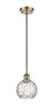 Athens Water Glass - 1 Light - 6 inch - Antique Brass - Cord hung - Mini Pendant (516-1P-AB-G1215-6-LED)