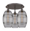 Vaz - 3 Light - 20 inch - Oil Rubbed Bronze - Flush Mount (516-3C-OB-G557-8SM)