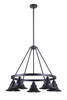 Union 5 Light Outdoor Chandelier in Oiled Bronze Gilded (54025-OBG)