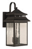 Crossbend 3 Light Large Outdoor Wall Lantern in Dark Bronze Gilded (ZA3124-DBG)
