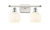 White Venetian - 2 Light - 16 inch - White Polished Chrome - Bath Vanity Light (516-2W-WPC-G1217-6WV)