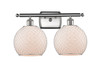 Farmhouse Chicken Wire - 2 Light - 18 inch - Brushed Satin Nickel - Bath Vanity Light (516-2W-SN-G121-8CSN)