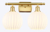 White Venetian - 2 Light - 18 inch - Satin Gold - Bath Vanity Light (516-2W-SG-G1217-8WV)