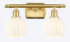 White Venetian - 2 Light - 16 inch - Satin Gold - Bath Vanity Light (516-2W-SG-G1217-6WV)