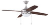 Phaze Energy Star 4 52" 4-Blade Ceiling Fan in Brushed Polished Nickel w/ Walnut/Dark Oak Blades; Integrated Light Kit (EPHA52BNK4)