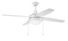 Phaze Energy Star 4 52" 4-Blade Ceiling Fan in White w/ White Blades; Integrated Light Kit (EPHA52W4)